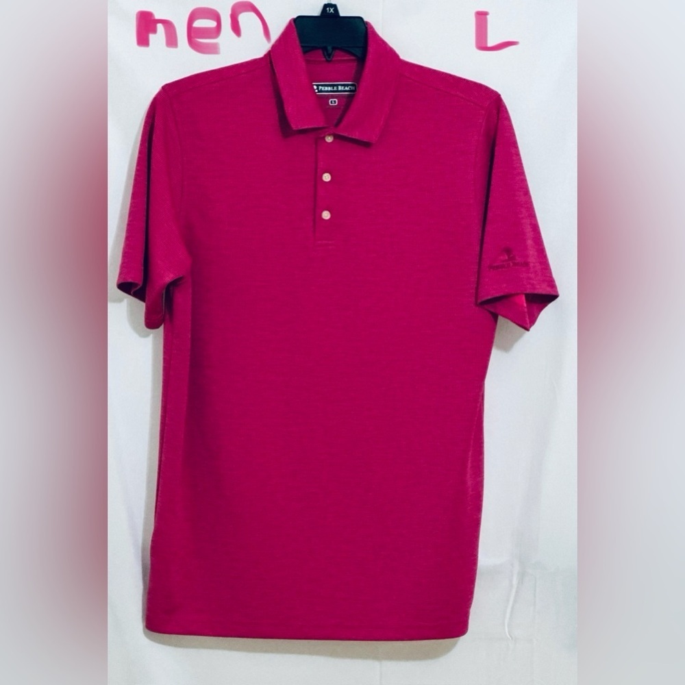MENS CERISE COLORED PEBBLE BEACH GOLF ⛳️ POLO